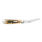 Case Cutlery Knife, Amber Bone Peach Seed Jig Ss Mini Trapper 00013 - alternate 3